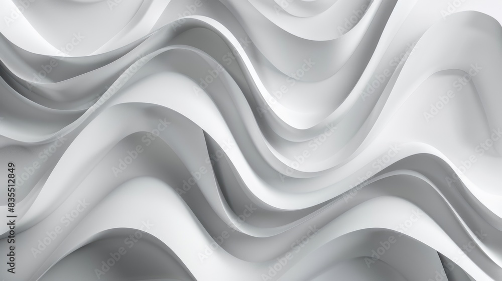 White Abstract Background with Wavy Lines White Abstract Background with Wavy Lines