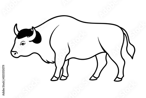 line art of a buffalo