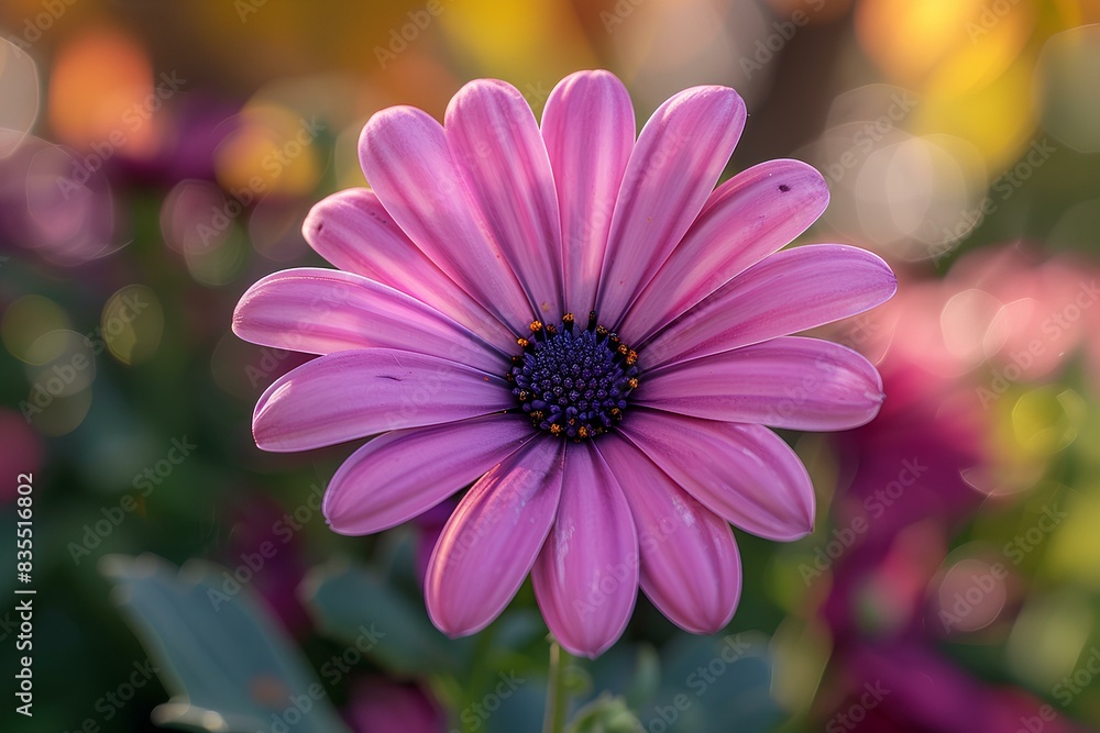A close up of a pink flower in a field A close up of a pink flower in a field