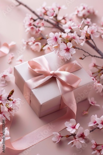 Gift Box with Pink Ribbon