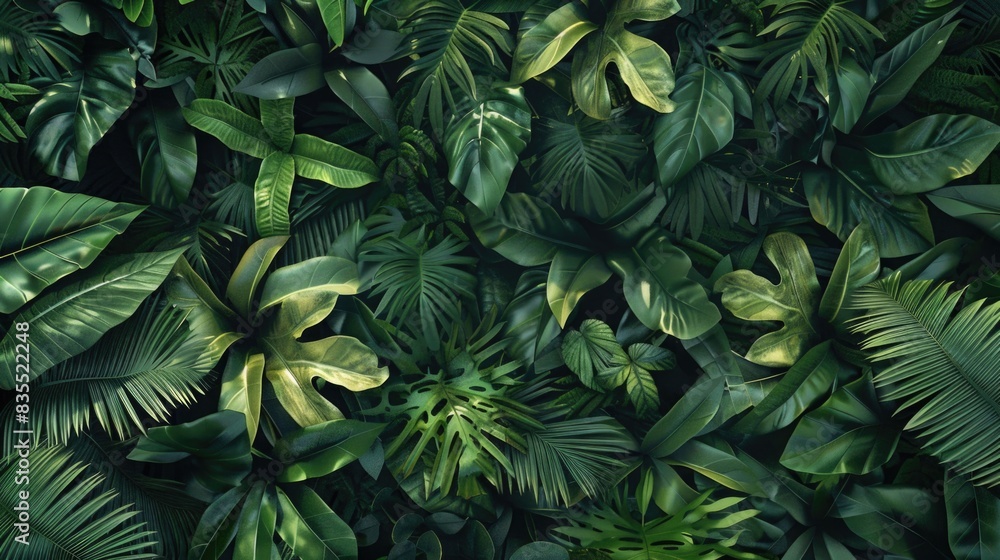 Green leaves on a wall Green leaves on a wall