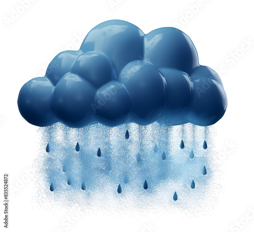 Cloud with cloudburst rain 3d illustration