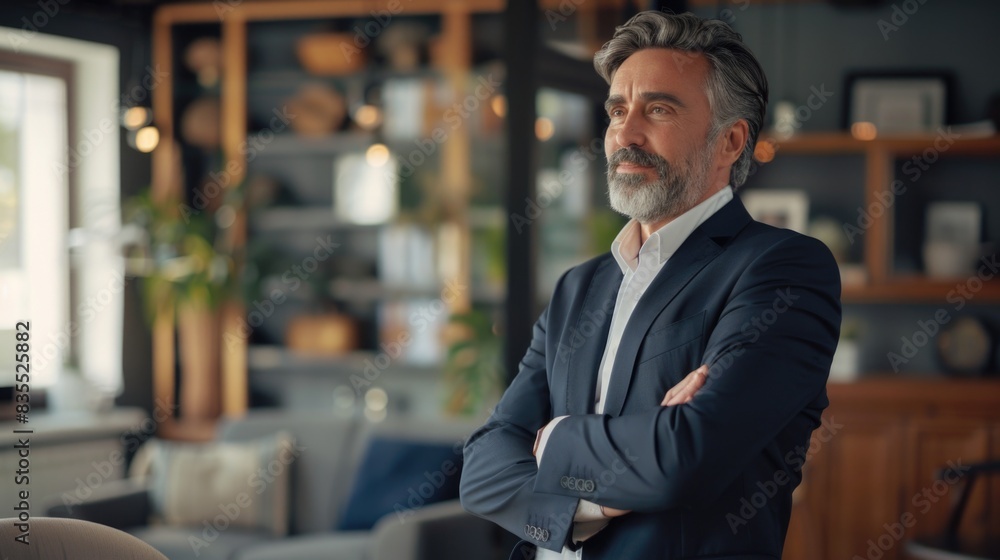 Man in Suit in Living Room Man in Suit in Living Room