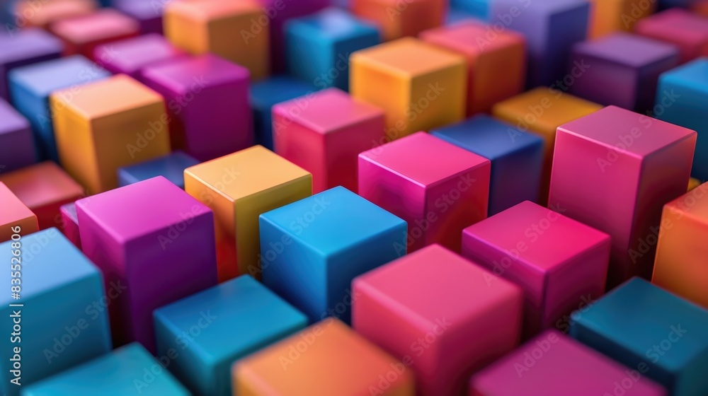 Colorful Cubes in Room Colorful Cubes in Room