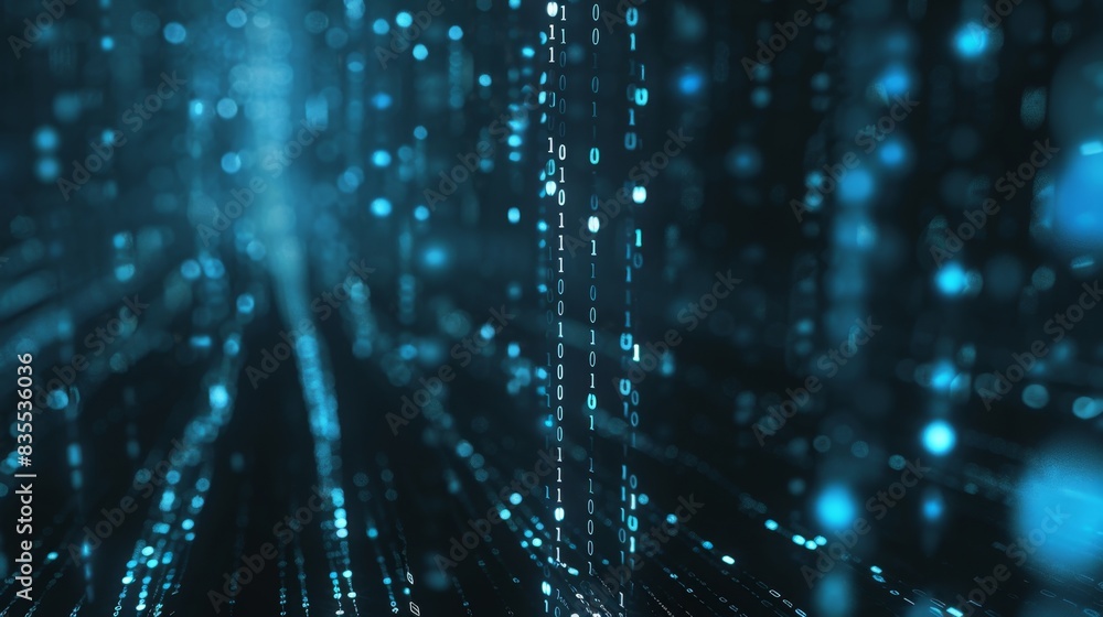 Abstract Digital Binary Code Matrix, Generative AI Abstract Digital Binary Code Matrix, Generative AI