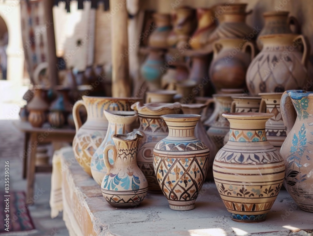 Group of Vases on Table Group of Vases on Table