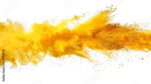 Vibrant Explosion of Yellow Powder, Generative AI photo