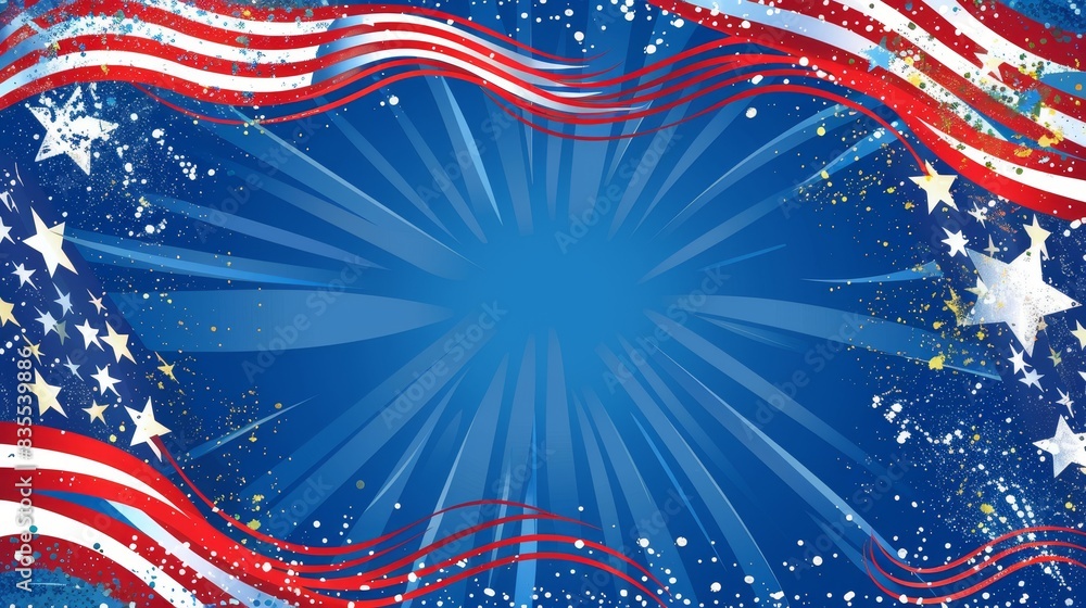 Patriotic background with American flag elements and blank space for copy Patriotic background with American flag elements and blank space for copy