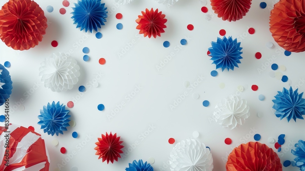 Fototapeta premium Studio shot of patriotic decorations with ample space for text