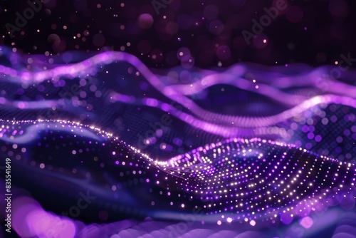 mesmerizing purple science technology light particles on glowing background ai generated abstract image photo