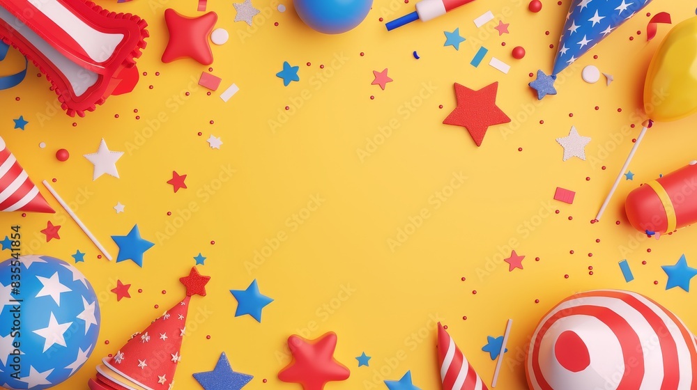 Independence Day banner with festive elements and empty space for copy Independence Day banner with festive elements and empty space for copy