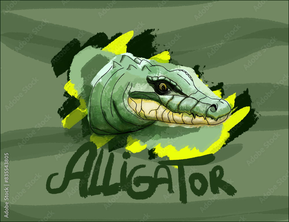 Fototapeta premium Alligator Illustration Digital Painting