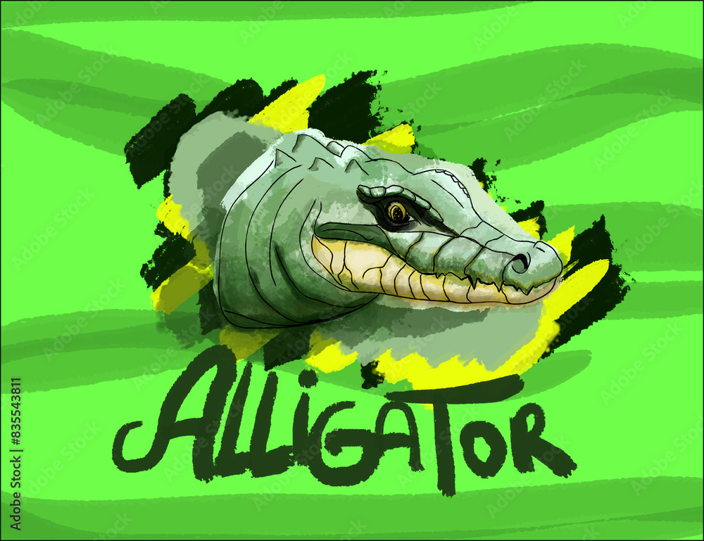 Fototapeta premium Alligator Illustration Digital Painting