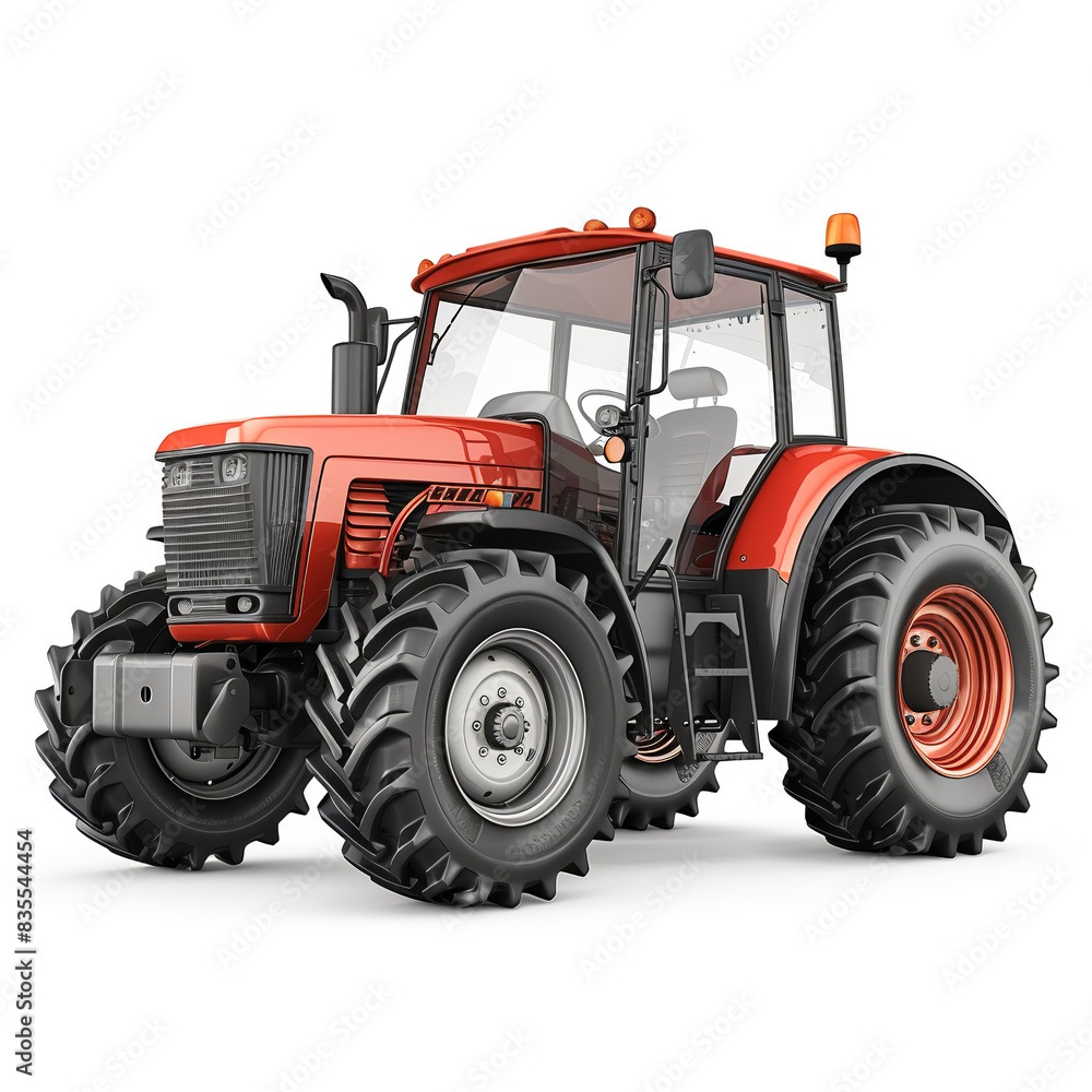 Obraz premium Tractor isolated white background