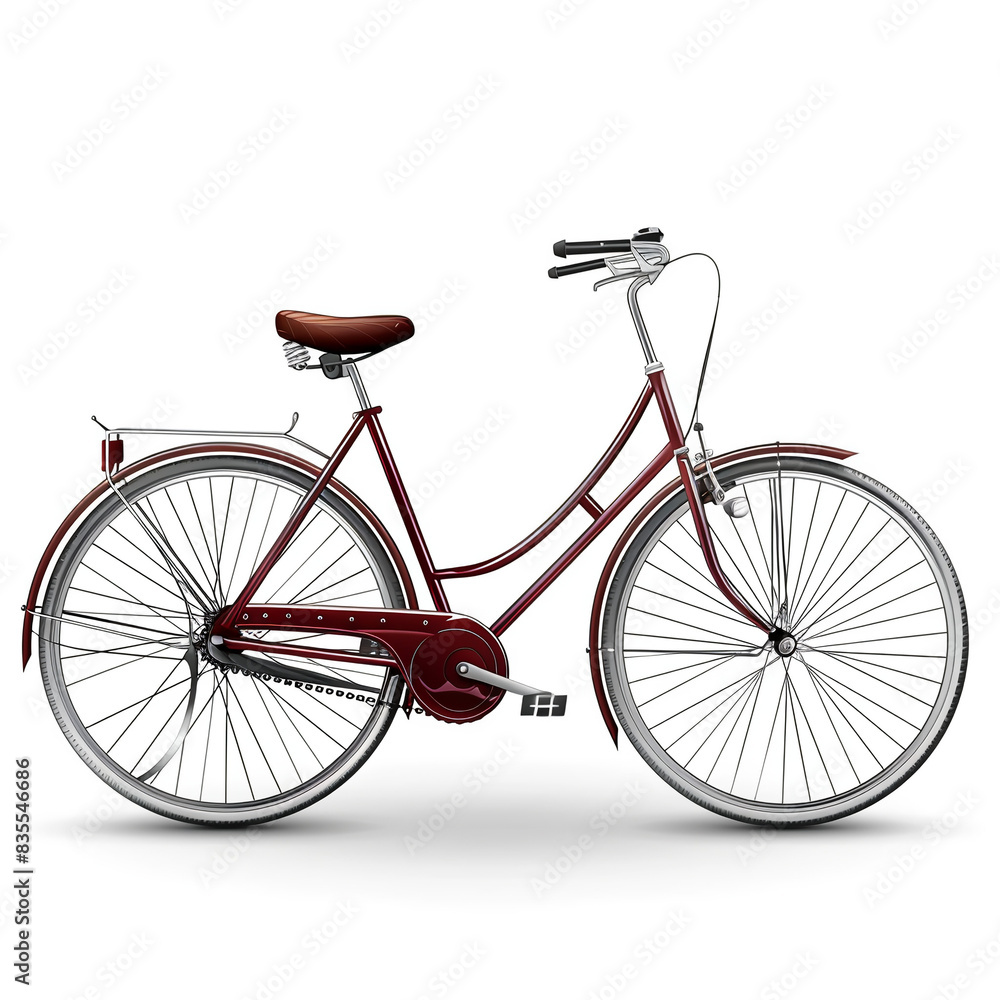 Traditional bicycle isolated white background Traditional bicycle isolated white background