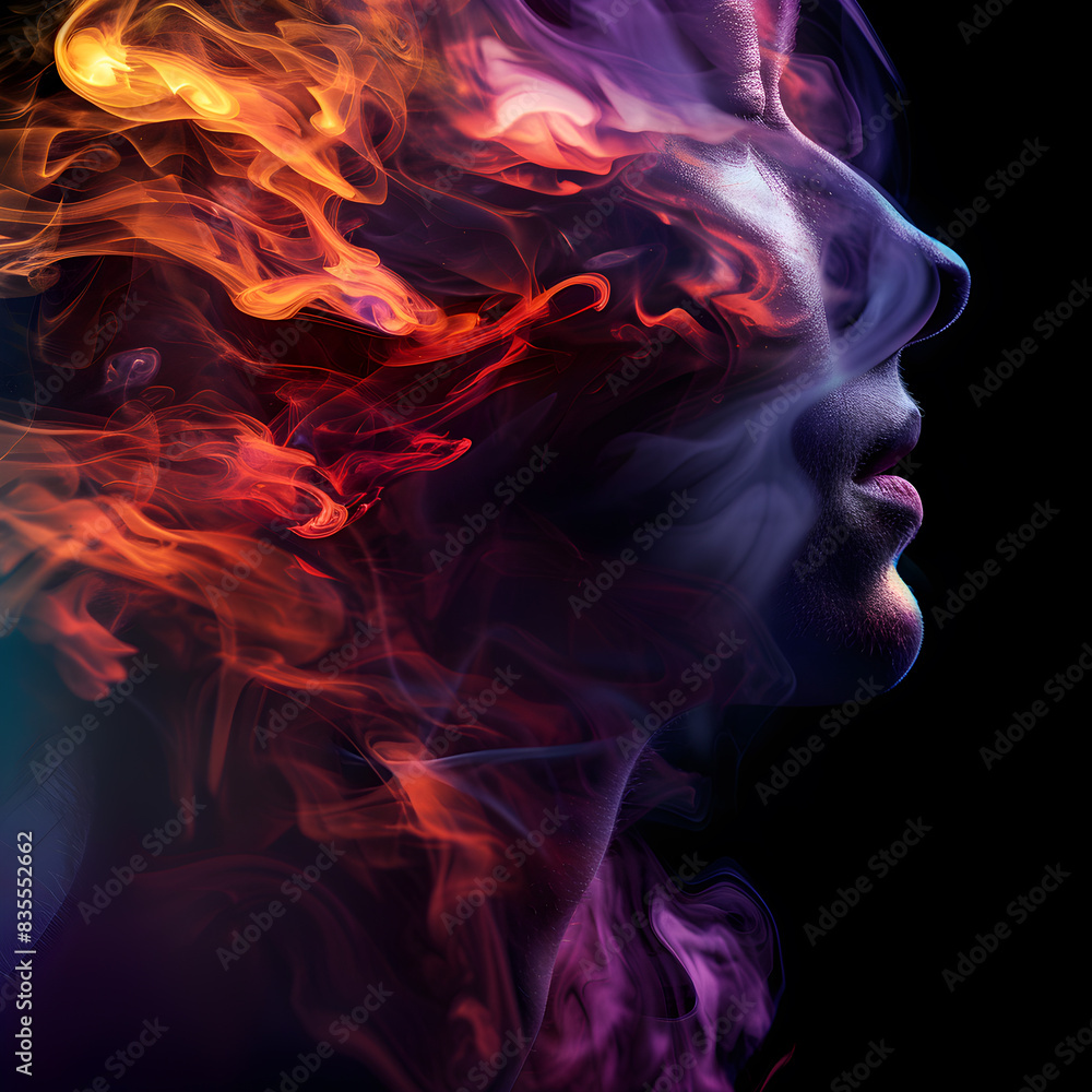 woman in fire and smoke woman in fire and smoke