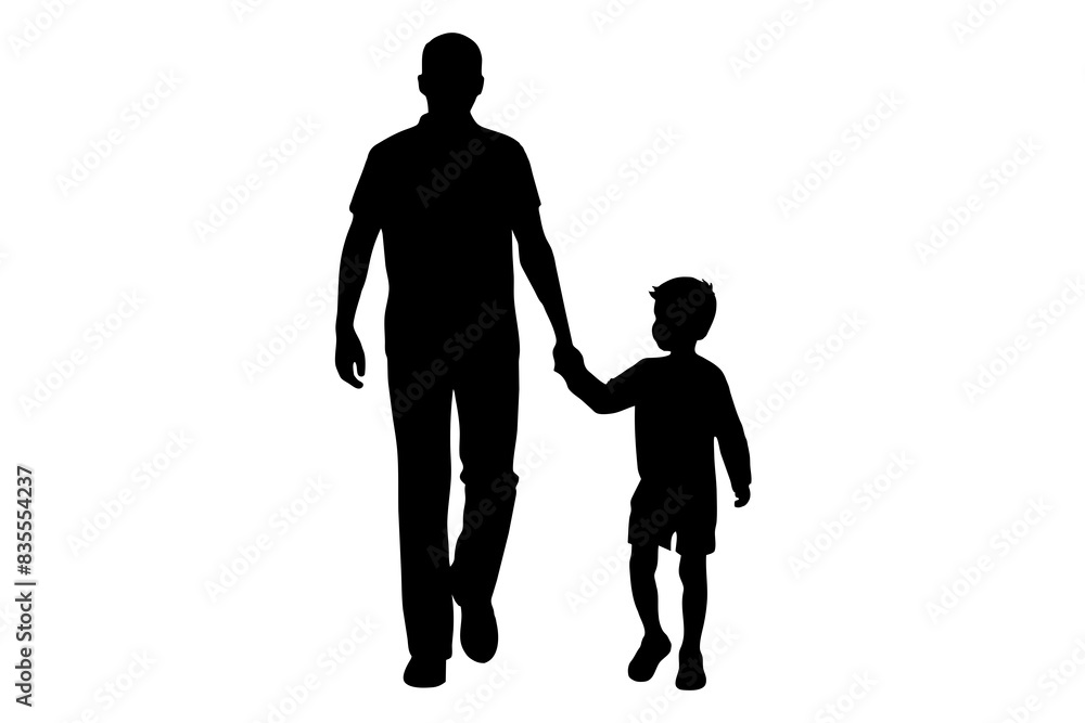 Father's Day silhouette vector illustration Father's Day silhouette vector illustration