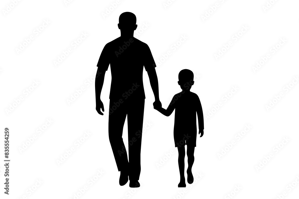 Father's Day silhouette vector illustration Father's Day silhouette vector illustration