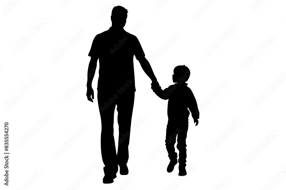 Father's Day silhouette vector illustration Father's Day silhouette vector illustration