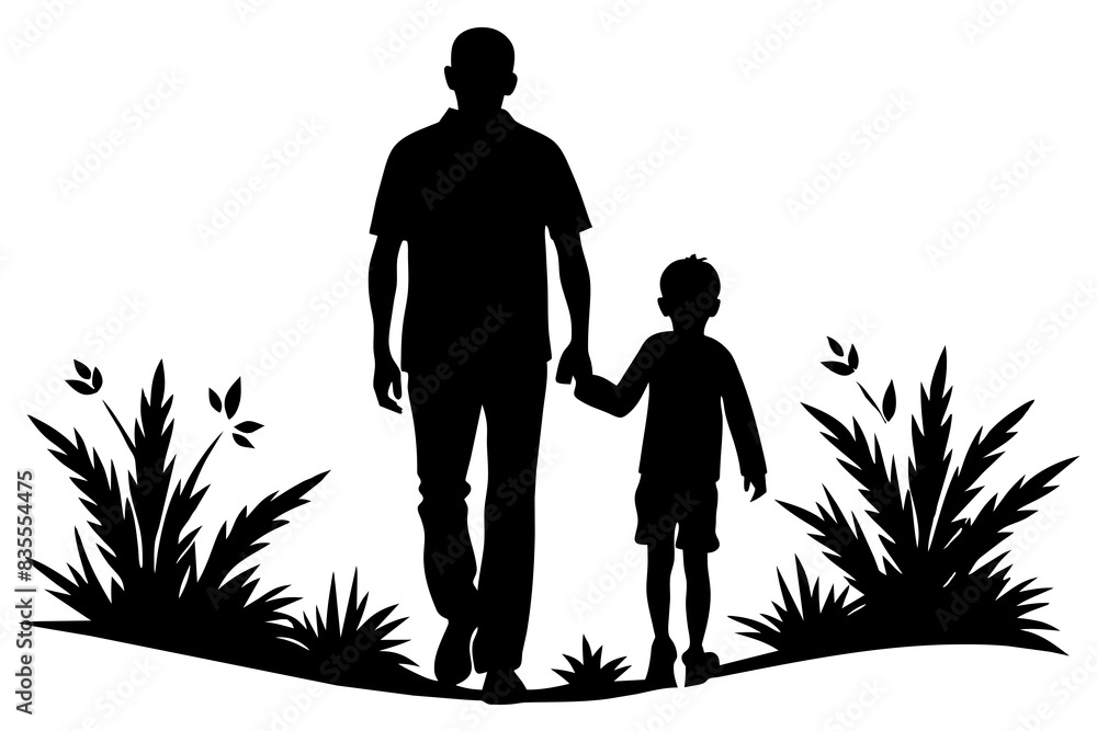 Father's Day silhouette vector illustration Father's Day silhouette vector illustration