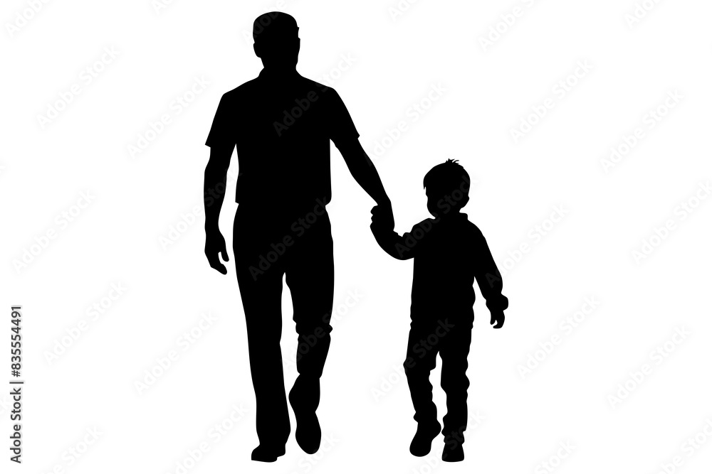 Father's Day silhouette vector illustration Father's Day silhouette vector illustration