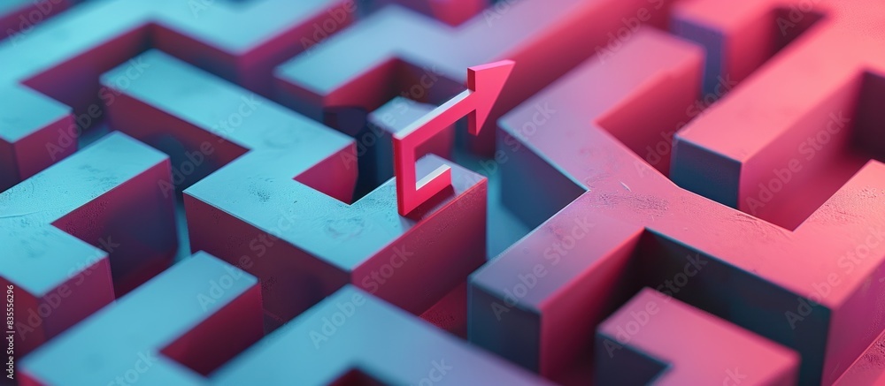 Success strategy arrow through maze way puzzle path on 3d solution labyrinth business background with direction decision goal thinking challenge Success strategy arrow through maze way puzzle path on 3d solution labyrinth business background with direction decision goal thinking challenge