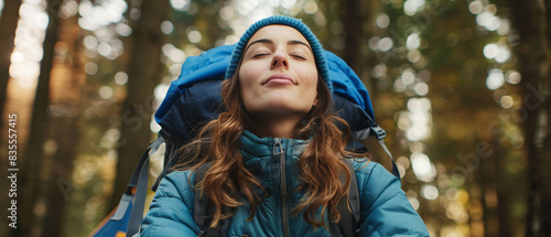 Tranquil Hiker Embraces the Beauty of Nature photo