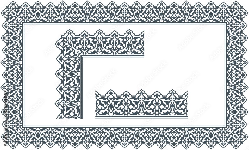 Vector illustration for set of frames, borders, corner design templates ...