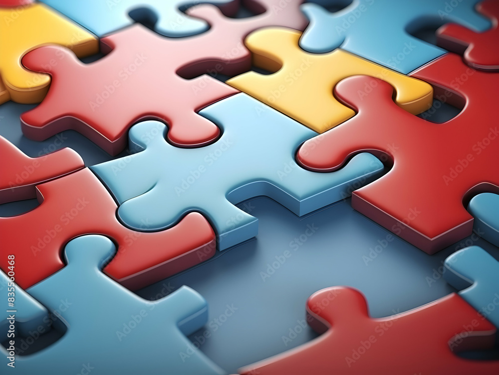 Business puzzle, Colorful 3D Business Puzzle, Business people joining puzzle together, teamwork and unity in business concept Business puzzle, Colorful 3D Business Puzzle, Business people joining puzzle together, teamwork and unity in business concept