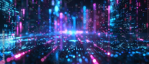 Digital 3D background with modern abstract elements  illustrating big data  analytics  and smart technology