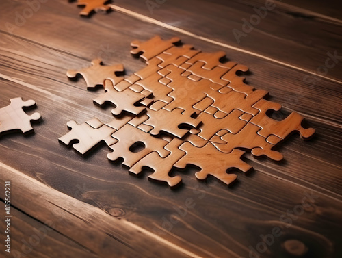 Business puzzle, Colorful 3D Business Puzzle, Business people joining puzzle together, teamwork and unity in business concept