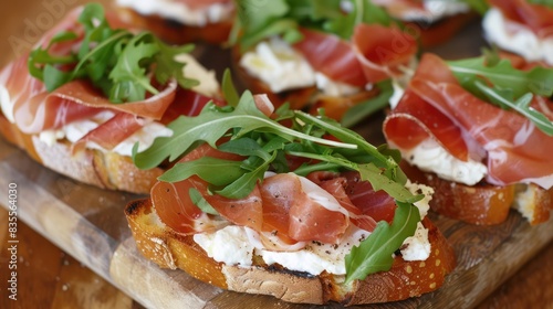 Prosciutto mozzarella, presenting delicious prosciutto in perfect harmony with mozzarella cheese