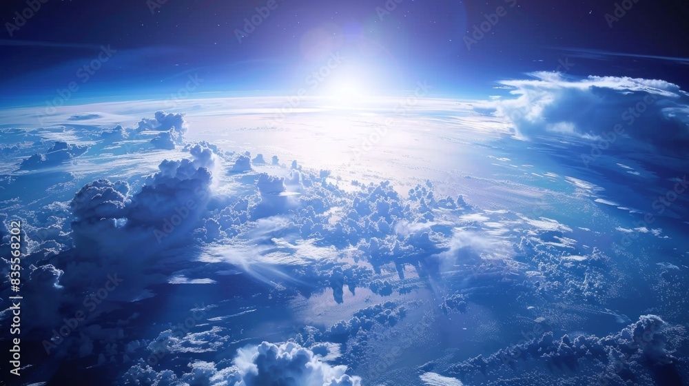 Fototapeta premium Earths atmosphere showcasing wallpaper background. up in the air fresh