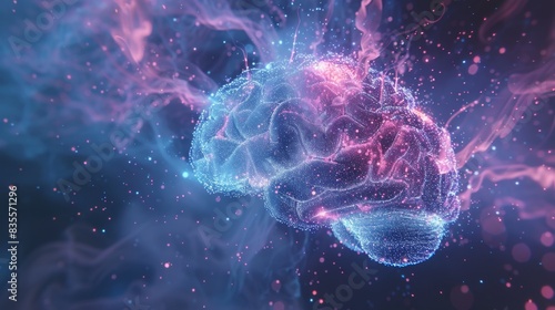 Wallpaper Mural Futuristic Digital Brain Visualization, Generative AI Torontodigital.ca