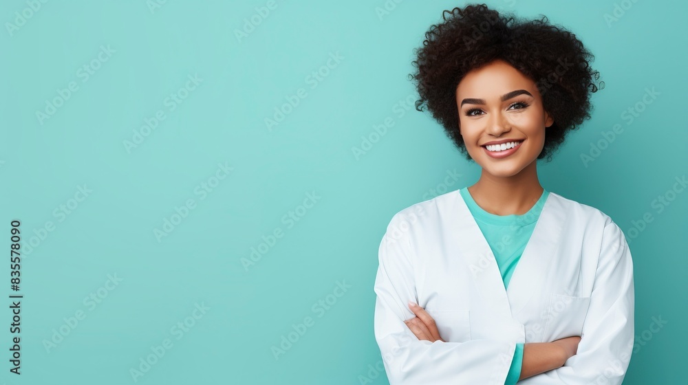 Young african american doctor woman over isolated background with a happy and cool smile on face. Lucky person, one Color background , copy space, generative ai
Young african american doctor woman over isolated background with a happy and cool smile on face. Lucky person, one Color background , copy space, generative ai