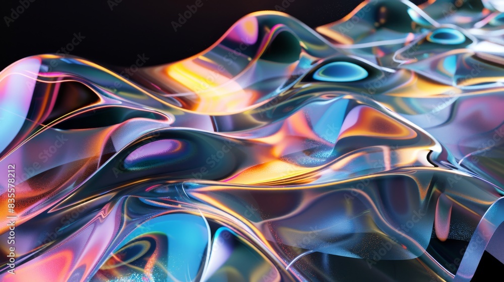 Vibrant Abstract Fluid Shapes, Generative AI Vibrant Abstract Fluid Shapes, Generative AI