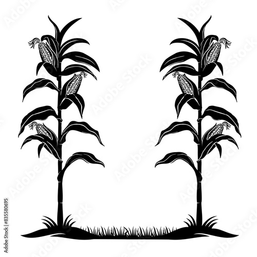 corn plant vector 