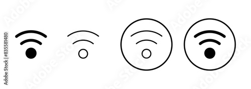 WIFI Icon vector isolated on white background. signal vector icon. Wireless and wifi icon or sign for remote internet access