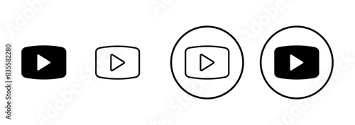 play Icon vector isolated on white background. Play button vector icon. Video icon vector