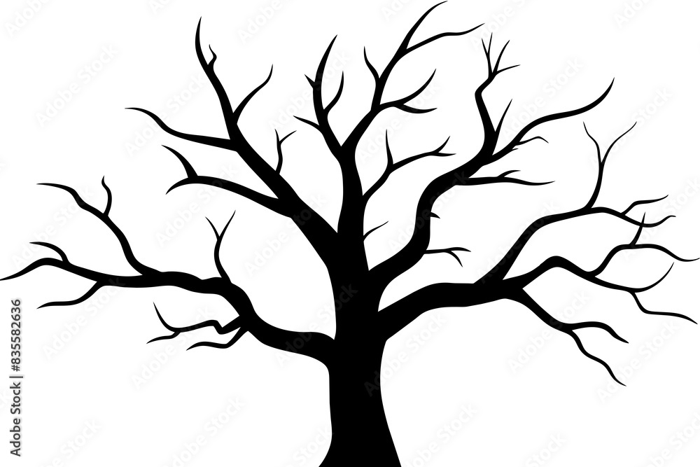 a dead tree silhouette vector illustration a dead tree silhouette vector illustration