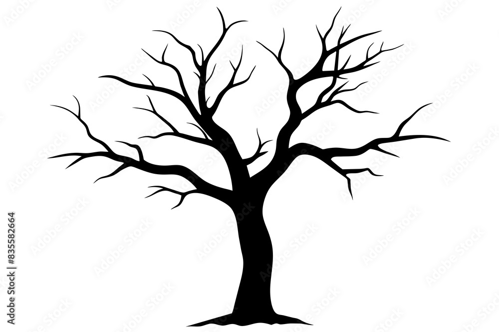 a dead tree silhouette vector illustration a dead tree silhouette vector illustration