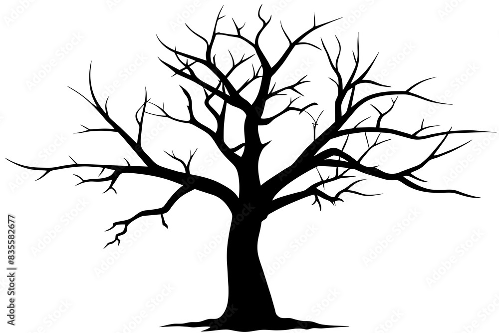 a dead tree silhouette vector illustration a dead tree silhouette vector illustration