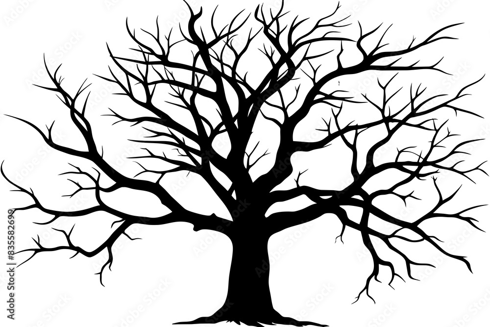a dead tree silhouette vector illustration a dead tree silhouette vector illustration