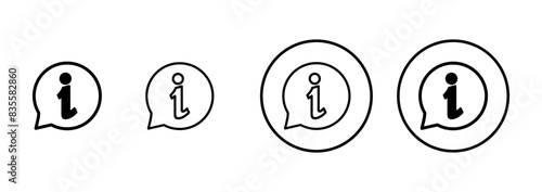 Information icon vector isolated on white background. Info sign. About us