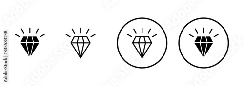 Diamond icon vector isolated on white background. Diamond vector icon. Gemstone symbol