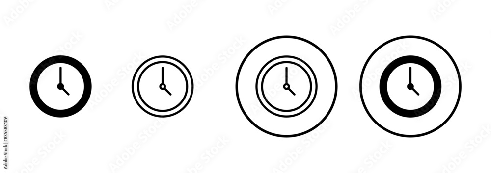 Clock icon vector isolated on white background. Time icon vector. Clock vector icon Clock icon vector isolated on white background. Time icon vector. Clock vector icon