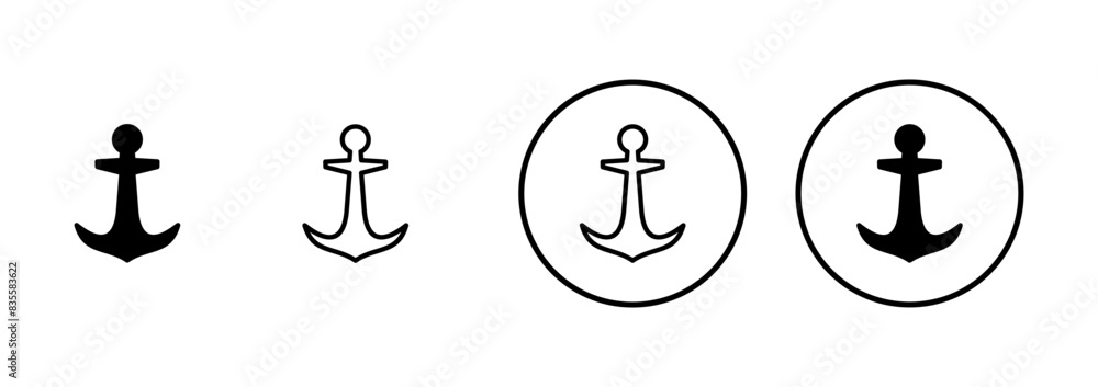 Anchor icon vector isolated on white background.Anchor symbol logo. Anchor marine icon. Anchor icon vector isolated on white background.Anchor symbol logo. Anchor marine icon.
