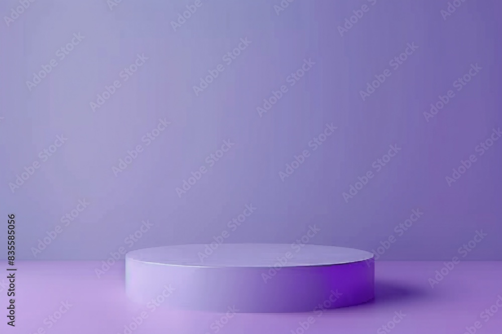 Purple cylinder empty podium mockup. Abstract minimal design studio scene. Realistic 3d render background. generative ai. Purple cylinder empty podium mockup. Abstract minimal design studio scene. Realistic 3d render background. generative ai.