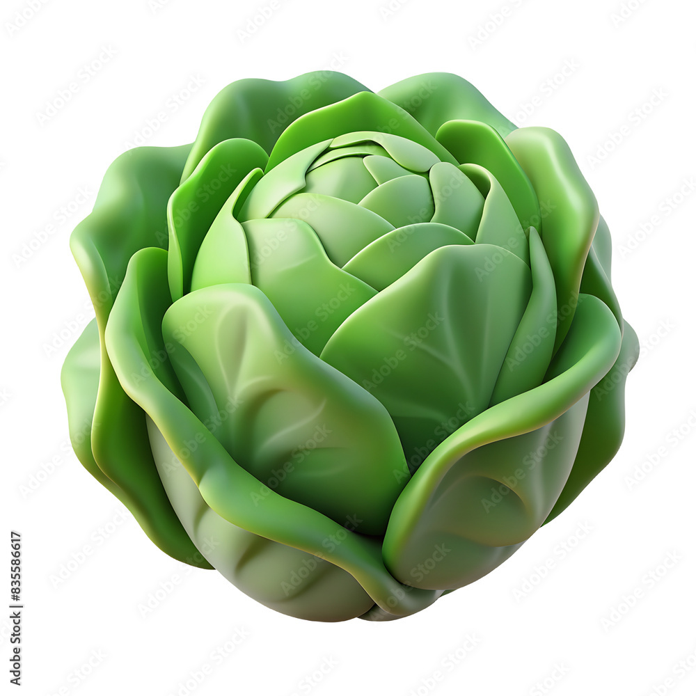 Obraz premium Cabbage 2d Icon In Water Colour Hyperrealistic Highly Detailed Isolated On Transparent Background Png