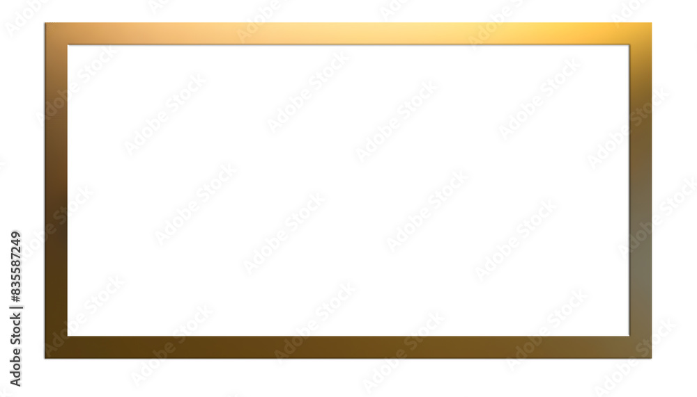 Transparent rectangular frame Golden Borders PNG